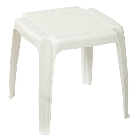 White Patio Side Table | Plastic patio furniture, Patio side table ...