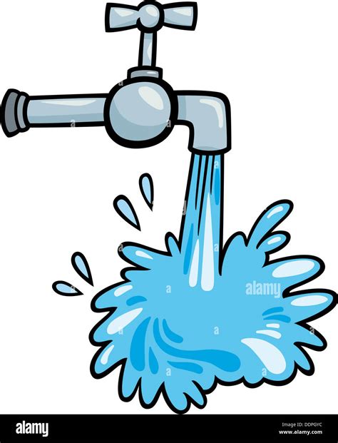 Cartoon-Illustration von Tap mit strömendem Wasser ClipArt ...