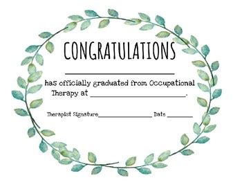 Therapy Graduation Certificate