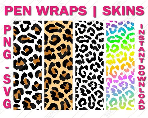 Pen Wraps Leopard Print Pen Skins Ink Joy Pen Wrap - Etsy