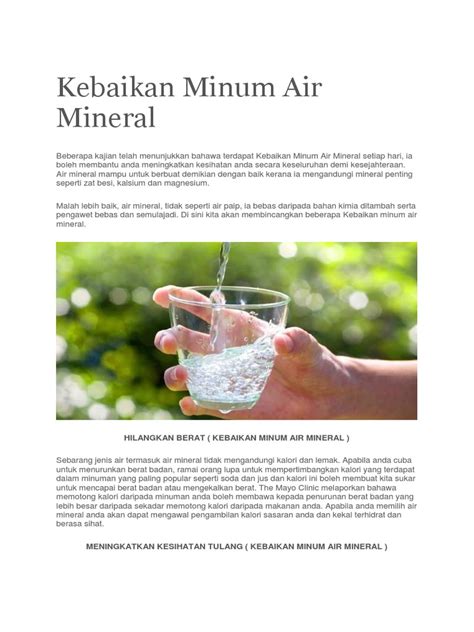 Kebaikan Minum Air Mineral | PDF