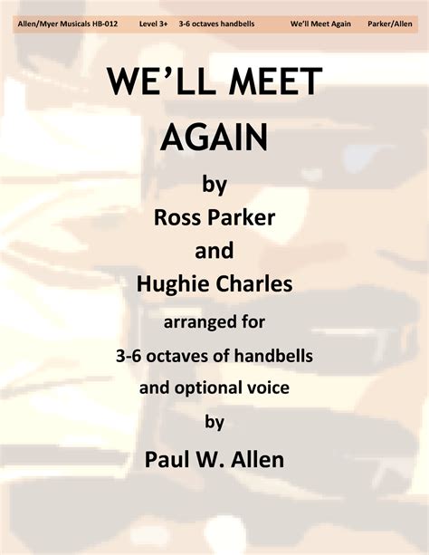 We'll Meet Again (arr. Paul W. Allen) by Hughie Charles Sheet Music for ...