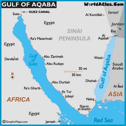 Map of Gulf of Aqaba, Gulf of Aqaba Location Facts, Bodies of Water ...