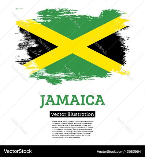 Jamaica flag with brush strokes independence day Vector Image