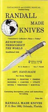 1970 Randall Made Knives Catalogue, Vintage Gun Catalogs