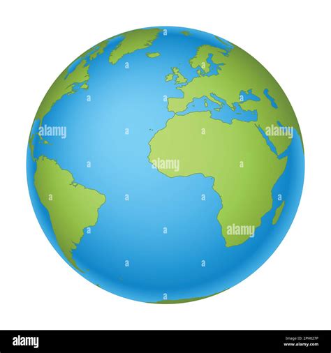 Earth globe - world map with continents on planet Earth, vector ...