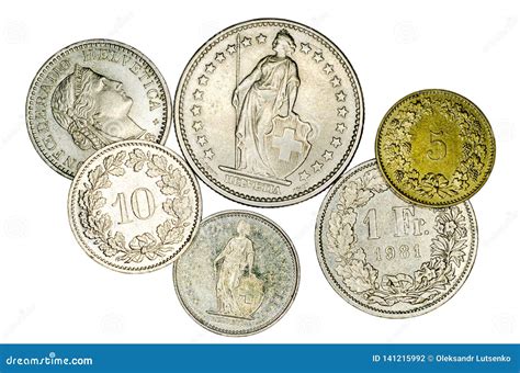 Different Swiss Franc Coins Stock Photo - Image of coin, object: 141215992