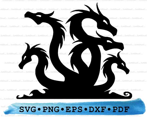 Hydra Svg, Dragon Silhouette, Sea Monster Creature Heads Cricut ...