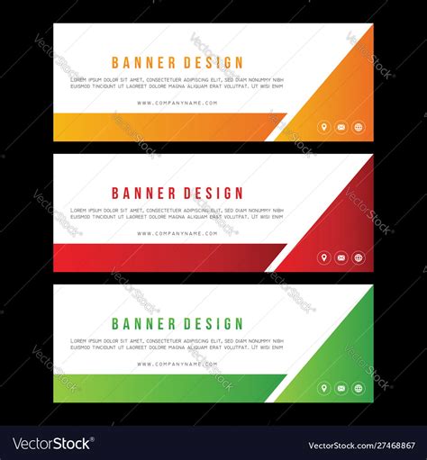 Colorful banner set design simple poster template Vector Image