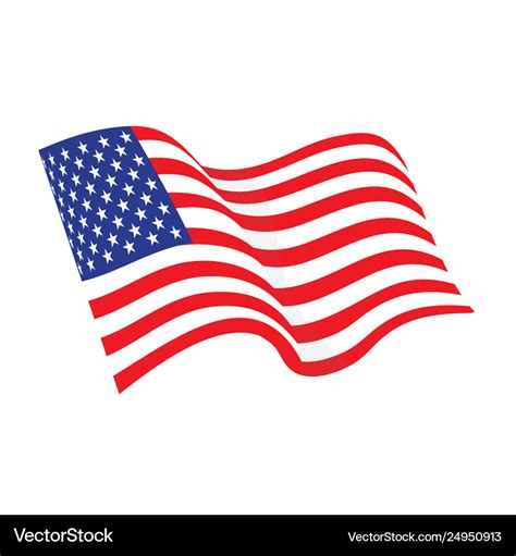 American waving flag Royalty Free Vector Image