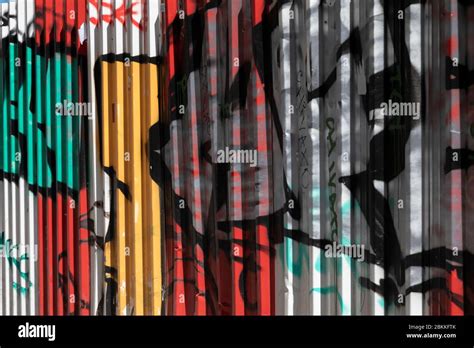 Graffiti on metal fence, Madrid, Spain Stock Photo - Alamy