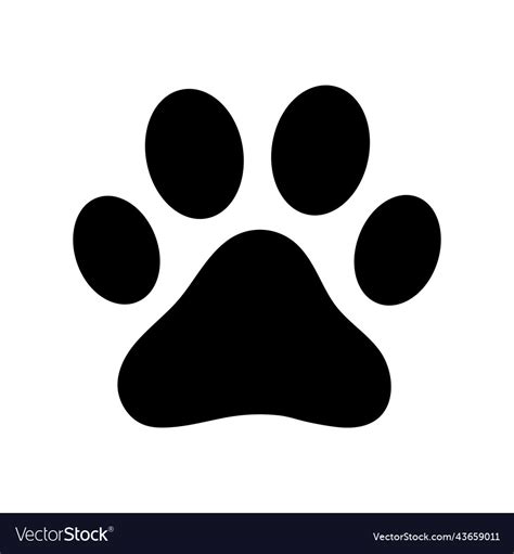 Simple black icon dog or cat paw print silhouette Vector Image