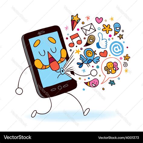 Cartoon mobile phone Royalty Free Vector Image