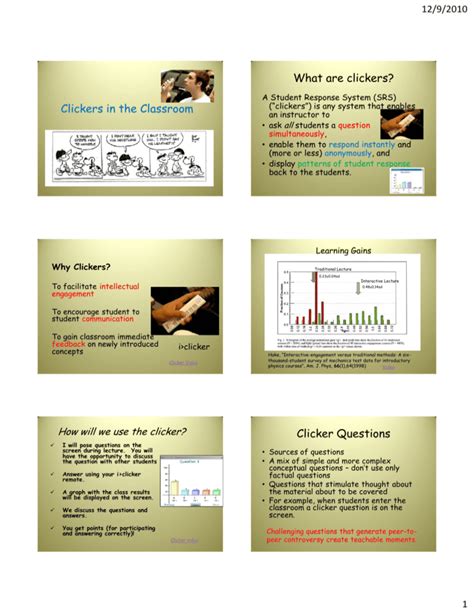 Clickers in the Classroom What are clickers