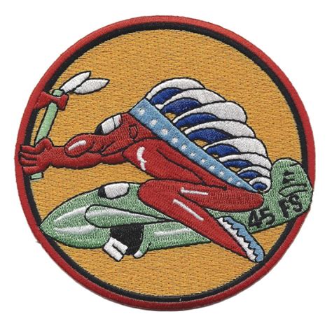 4" AIR FORCE 45TH FIGHTER SQUADRON WWII EMBROIDERED PATCH - Navy