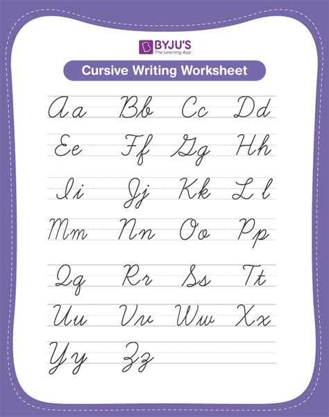 Cursive Letter A to Z | Free Cursive Writing A to Z Capital and Small ...