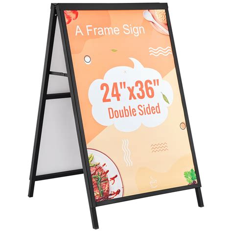 VEVOR VEVOR A Frame Sidewalk Sign, 61x91cm Heavy Duty Slide-in ...