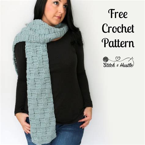 Basketweave Scarf Free Crochet Pattern — Stitch & Hustle