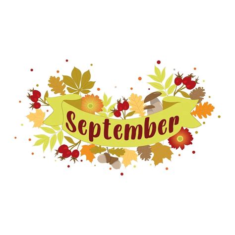 Premium Vector | Banner with the inscription september with autumn ...