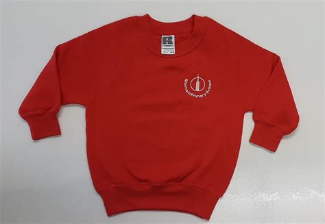 Bloxham Primary Red crew neck Sweatshirt (badged) | Cross Embroidery