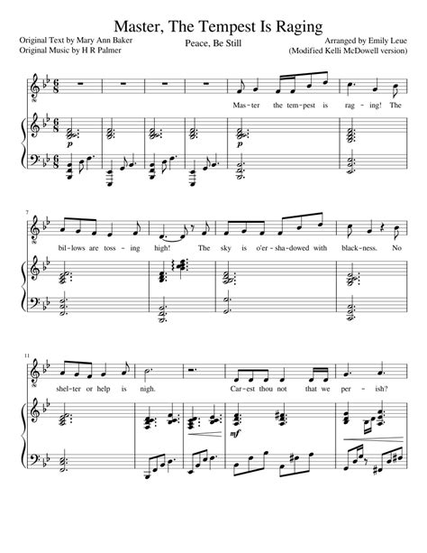 Master the tempest Is Raging Sheet music for Piano, Vocals (Solo ...