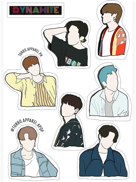 "Dynamite BTS sticker" Sticker for Sale by turboapparel | Bts drawings ...