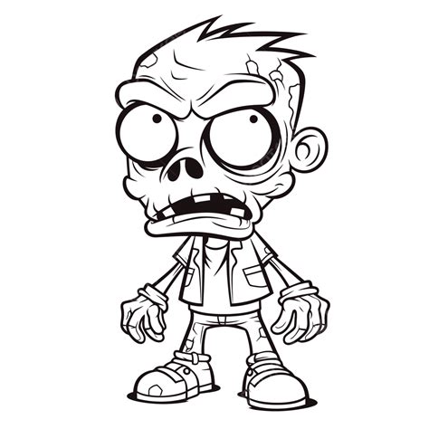 Cartoon Character From A Zombie Book Outline Sketch Drawing Vector ...