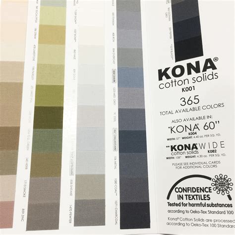 Kona Cotton Colour Swatch Card