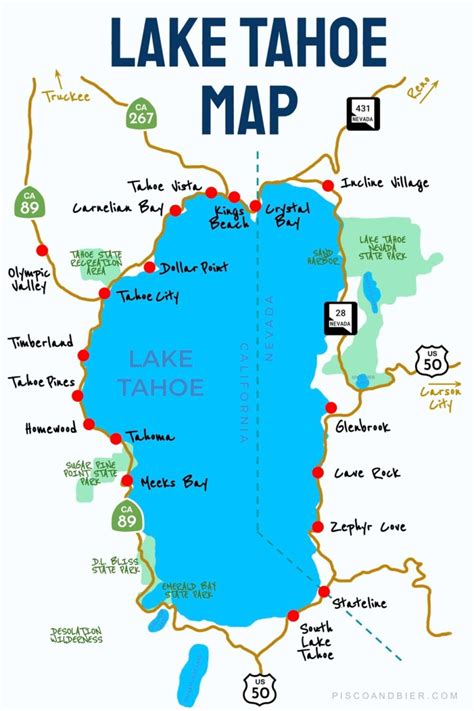 Map Of Lake Tahoe – piscoandbier