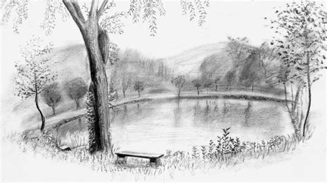 The Lake by SAdreams on DeviantArt | Landscape pencil drawings, Pencil ...