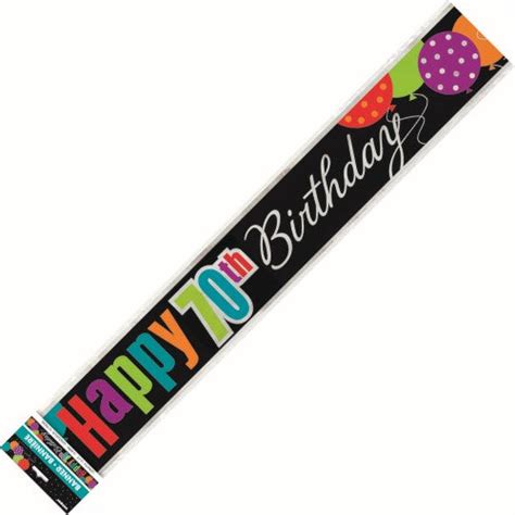 HAPPY 70TH BIRTHDAY BANNER — Red Fox Party Supplies