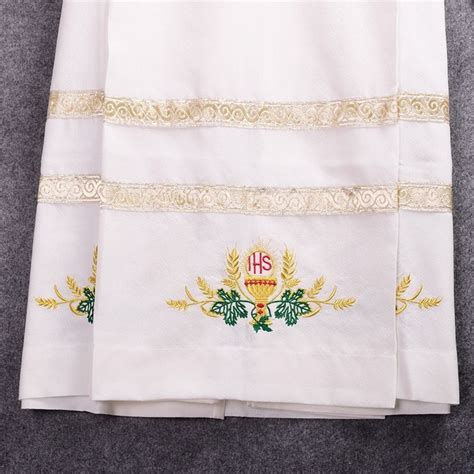 Religion Robe White Alb Catholic Church IHS Chalice Embroidery ALTAR ...