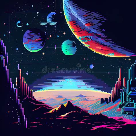 Pixel Art Moon Space Stock Illustrations – 362 Pixel Art Moon Space ...