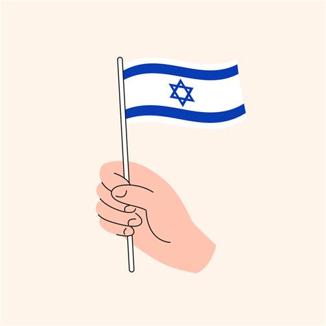 Cartoon Hand Holding Israeli Flag. Flag of Israel, Concept Illustration ...