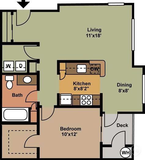 1 Bedroom Apartment Floor Plans With Dimensions : 1 Bedroom Apartment ...