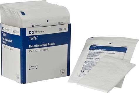 Covidien 1050 Telfa Non-Adherent Pads Prepack, 4" x 3" (Pack of 50 ...