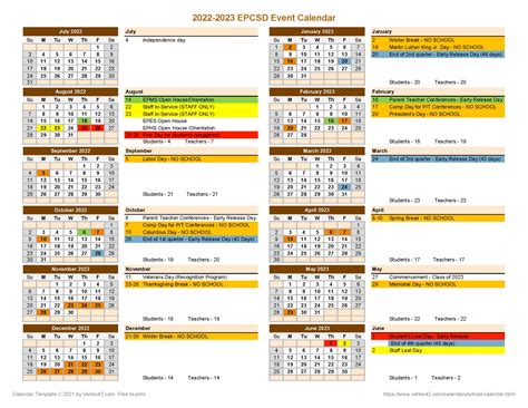 Academic Calendar | East Palestine City School District