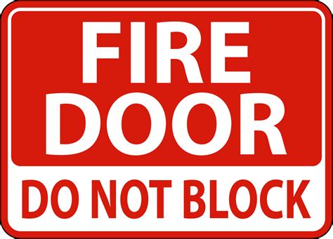 Fire Door Do Not Block Sign On White Background 21643420 Vector Art at ...