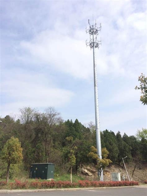 Communication Monopole Mobile Antenna Tower For Broadcasting With ...