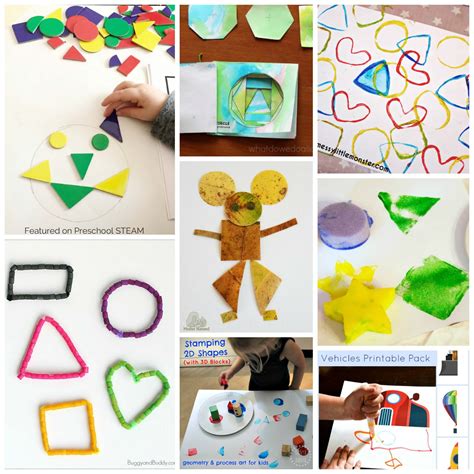 shape_crafts_collage copy | Preschool art activities, Shape activities ...