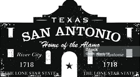 The Alamo Type Stamp Stock Illustration - Download Image Now - Alamo ...