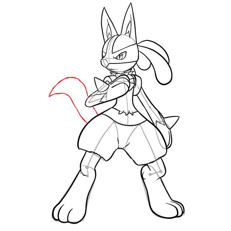 How to draw Lucario (SSBU) - Sketchok easy drawing guides