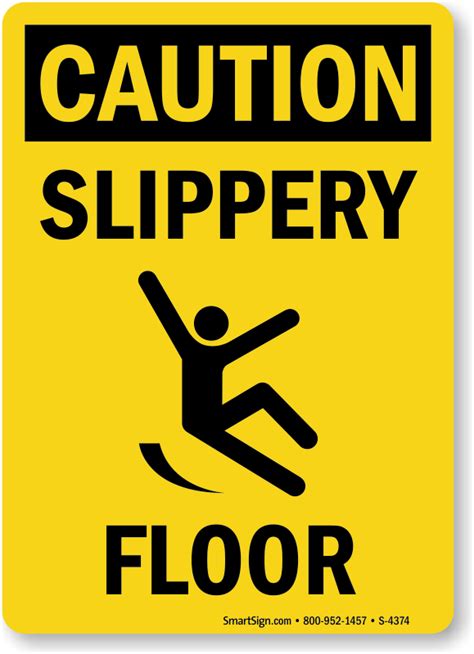 Slippery Floor (with Graphic) Sign, SKU: S-4374 - MySafetySign.com