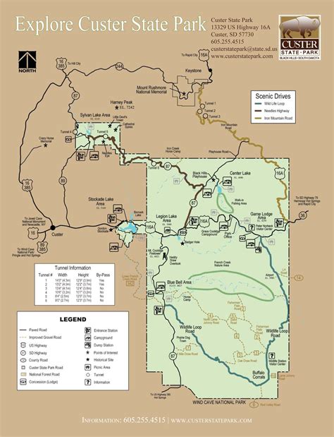 Custer State Park Map | Custer state park, State parks, Custer state ...