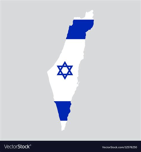 Israel map painted in the color of the flag Vector Image