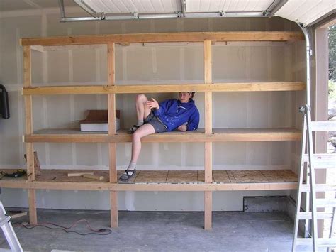 building garage shelves | Wooden garage shelves, Garage shelving ...