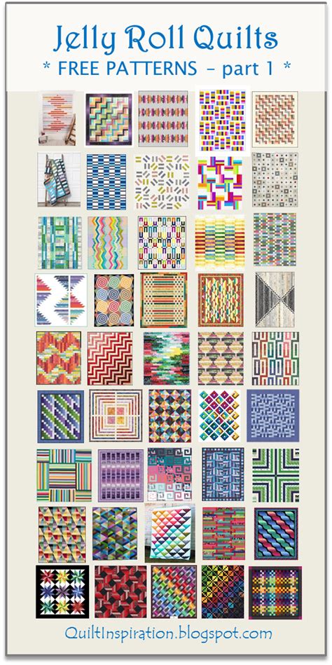 Quilt Inspiration: Free Pattern Day! Jelly Roll Quilts, part 1 of 2