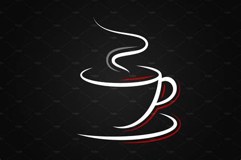 Coffee cup logo on black background | Logo design coffee, Coffee logo ...