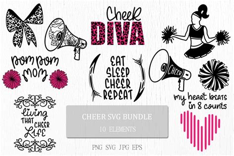 Cheer SVG Bundle | Cheerleader quotes | Cheerleading designs