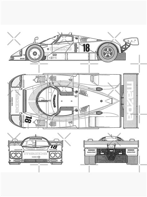 Mazda 787B Blueprint Premium Matte Vertical Poster sold by Evil | SKU ...